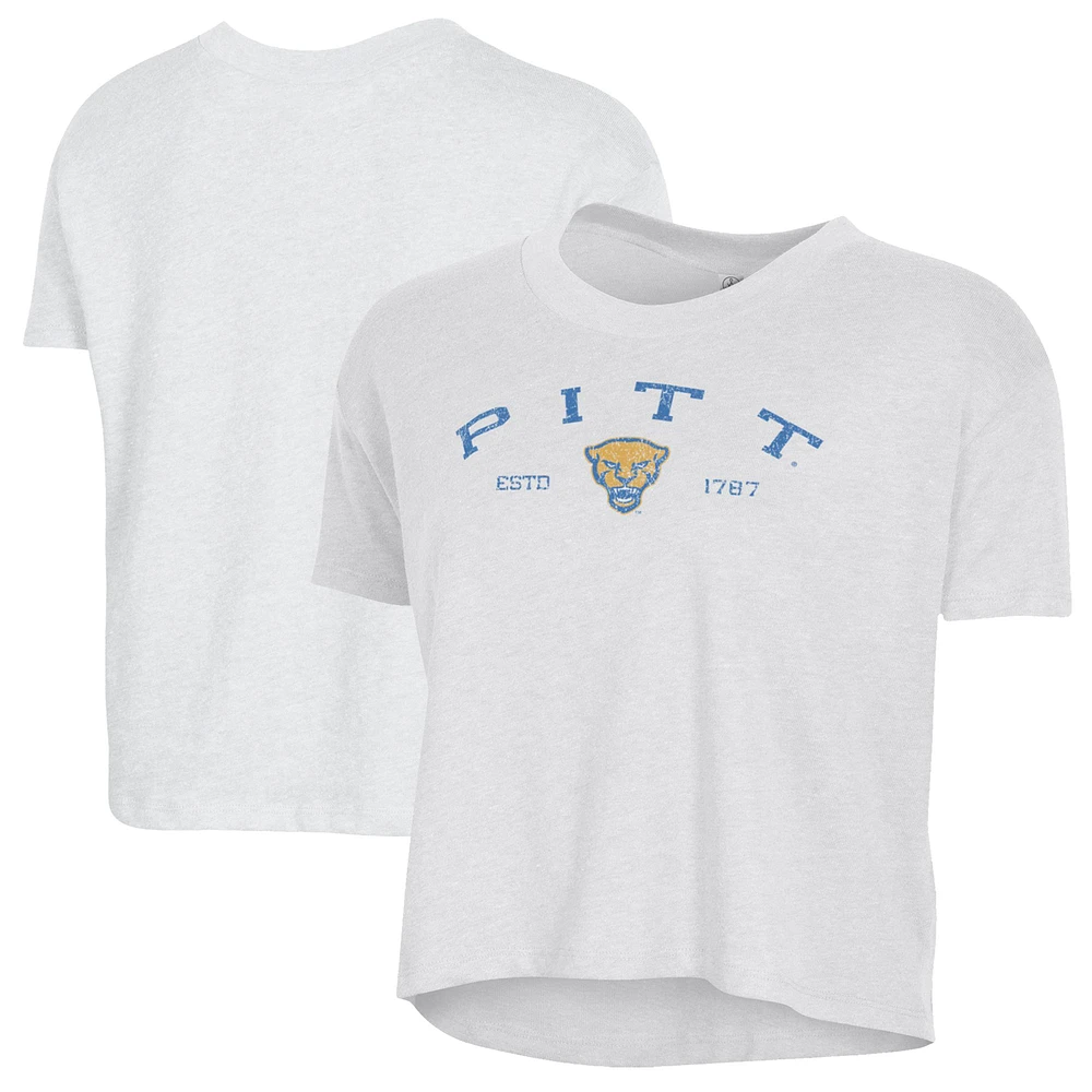 Women's Alternative Apparel White Pitt Panthers Retro Jersey Headliner Cropped T-Shirt