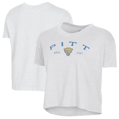 Women's Alternative Apparel White Pitt Panthers Retro Jersey Headliner Cropped T-Shirt