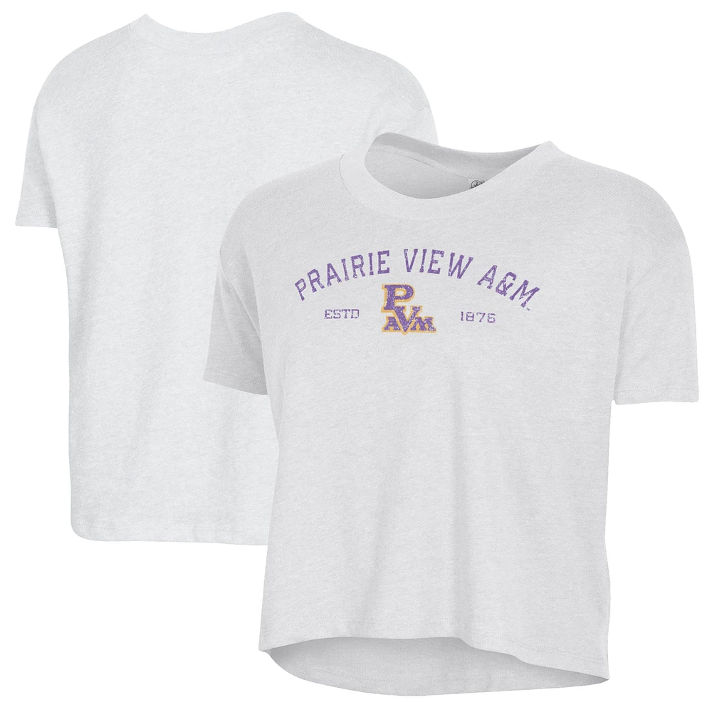 Women's Alternative Apparel White Prairie View A&M Panthers Retro Jersey Headliner Cropped T-Shirt