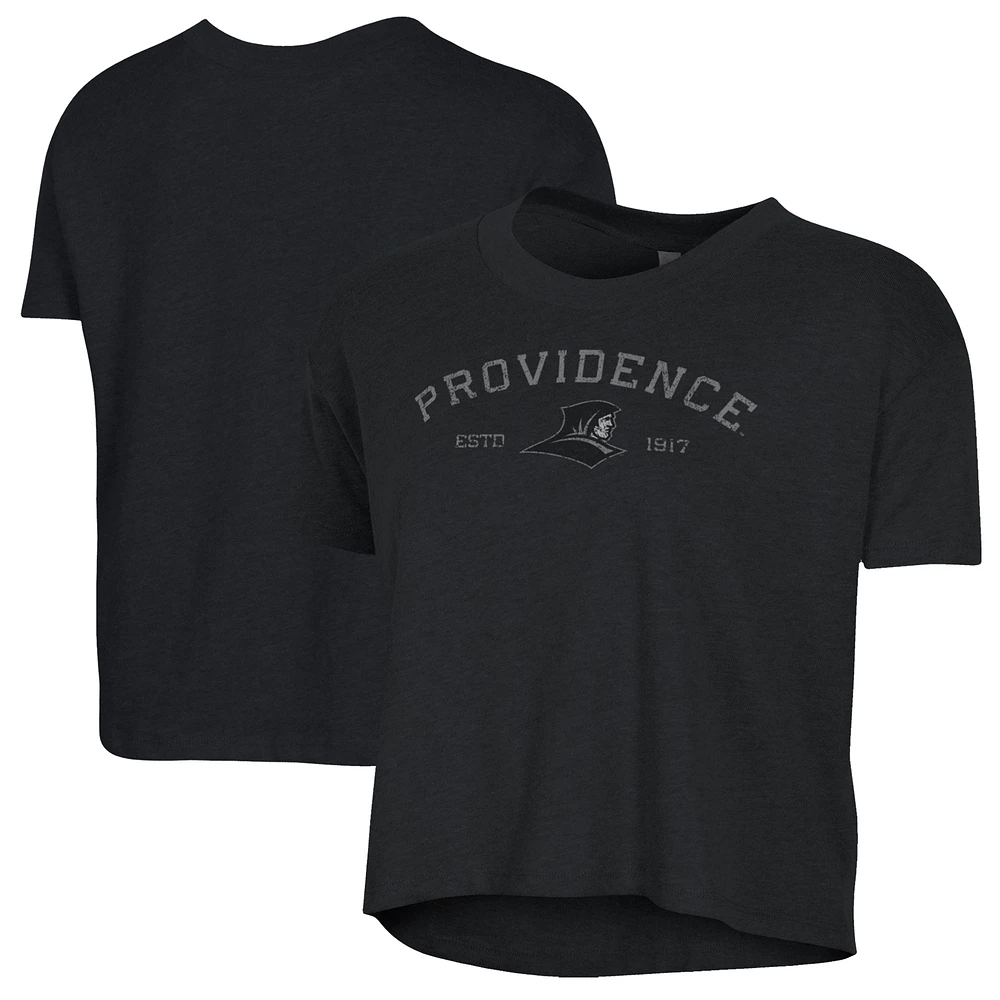 Women's Alternative Apparel Black Providence Friars Retro Jersey Headliner Cropped T-Shirt