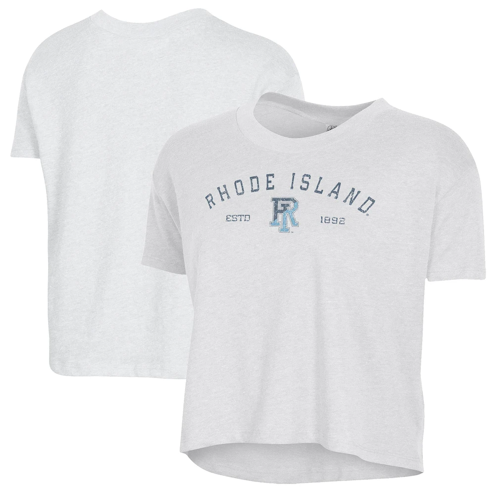 Women's Alternative Apparel White Rhode Island Rams Retro Jersey Headliner Cropped T-Shirt