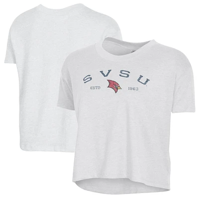 Women's Alternative Apparel White Saginaw Valley State Cardinals Retro Jersey Headliner Cropped T-Shirt