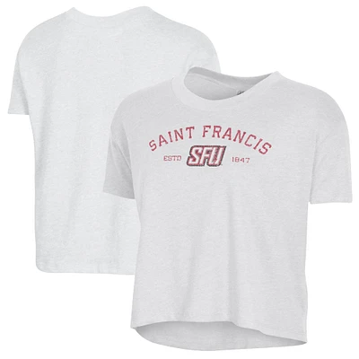 Women's Alternative Apparel White Saint Francis Red Flash Retro Jersey Headliner Cropped T-Shirt