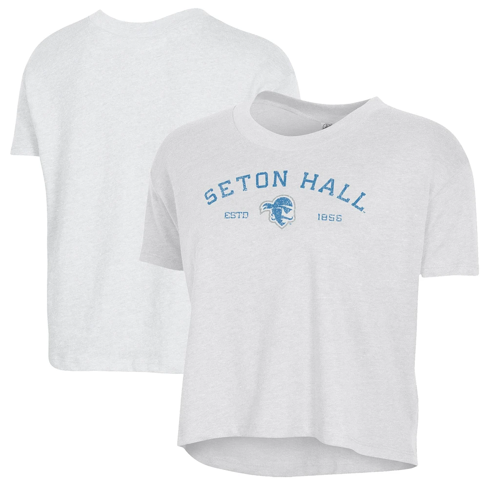 Women's Alternative Apparel White Seton Hall Pirates Retro Jersey Headliner Cropped T-Shirt