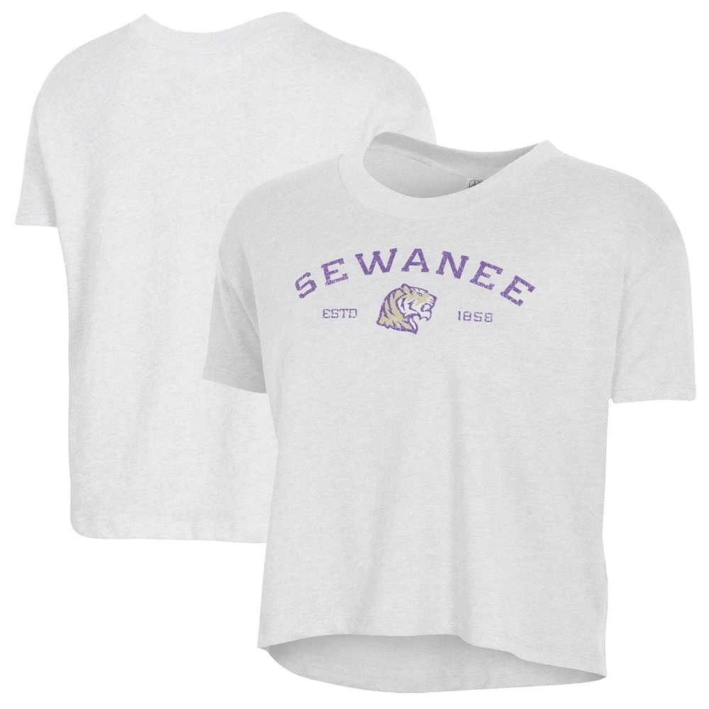 Women's Alternative Apparel White Sewanee Tigers Retro Jersey Headliner Cropped T-Shirt