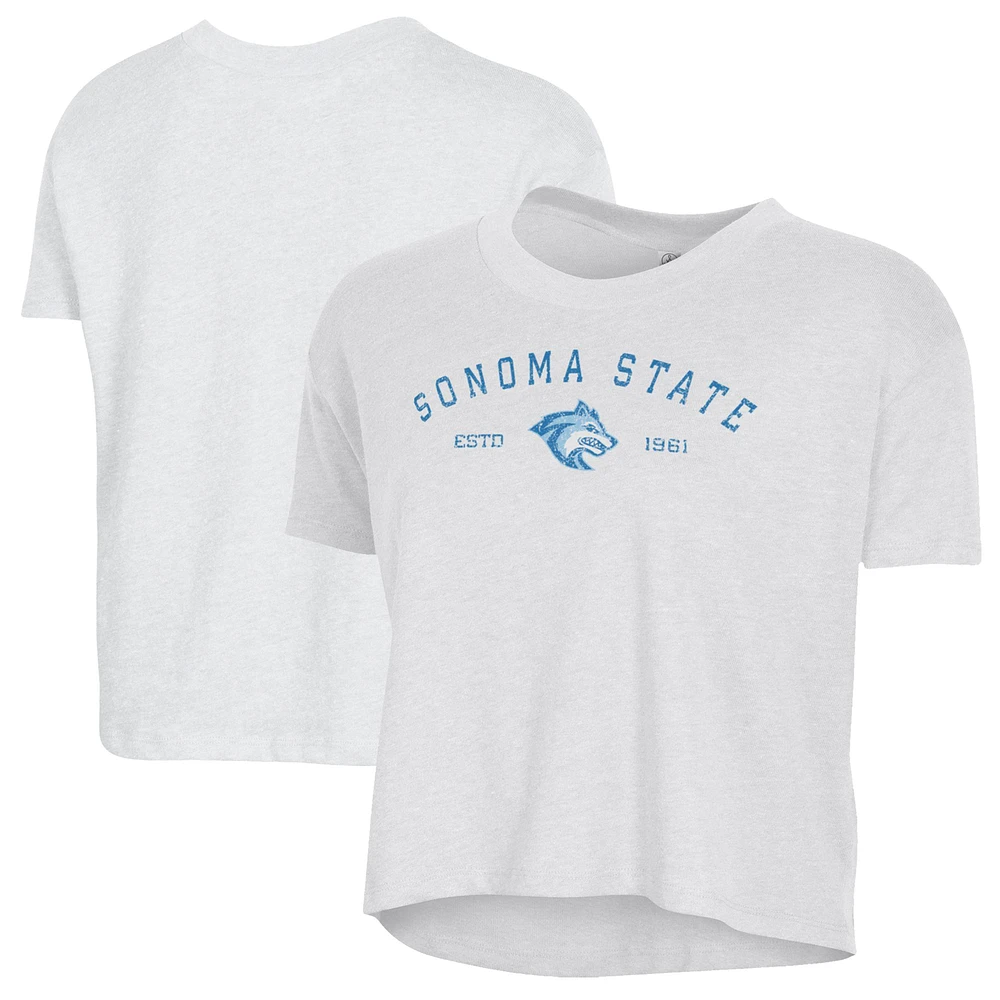 Women's Alternative Apparel White Sonoma State Seawolves Retro Jersey Headliner Cropped T-Shirt