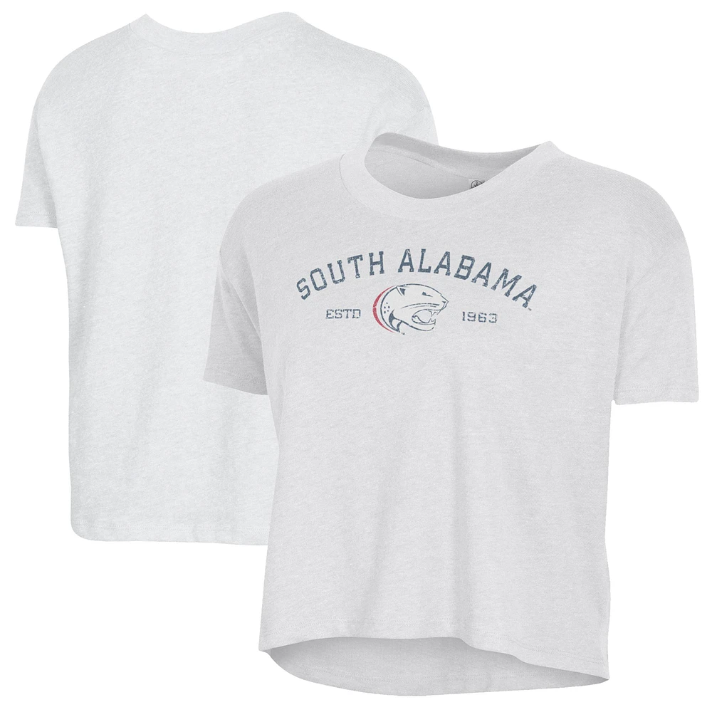 Women's Alternative Apparel White South Alabama Jaguars Retro Jersey Headliner Cropped T-Shirt
