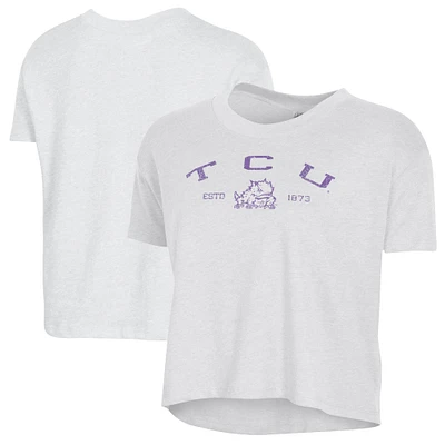 Women's Alternative Apparel White TCU Horned Frogs Retro Jersey Headliner Cropped T-Shirt