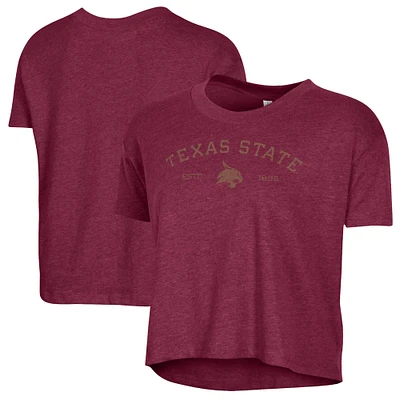 Women's Alternative Apparel Maroon Texas State Bobcats Retro Jersey Headliner Cropped T-Shirt