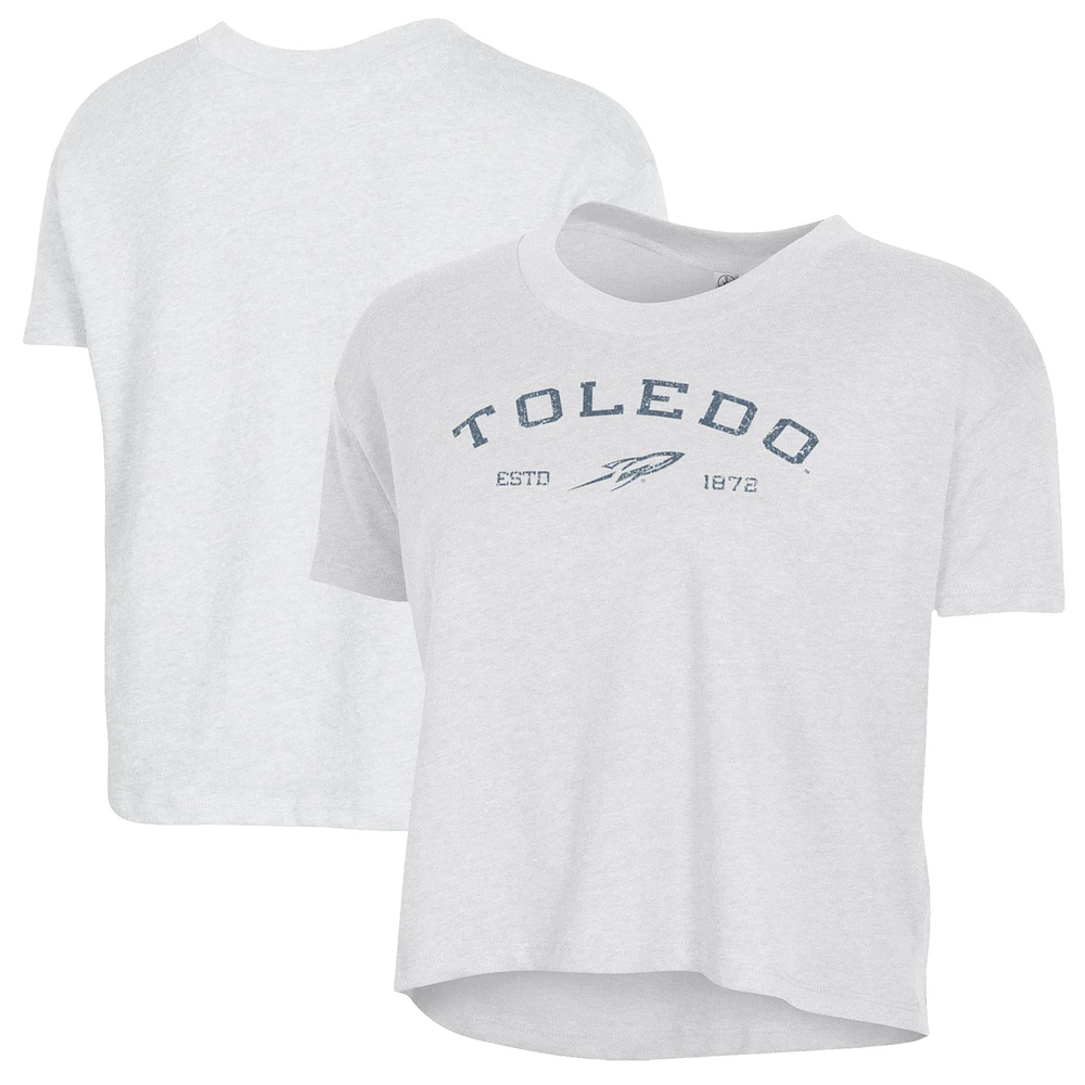 Women's Alternative Apparel White Toledo Rockets Retro Jersey Headliner Cropped T-Shirt