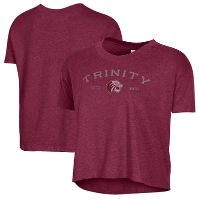 Women's Alternative Apparel Maroon Trinity Tigers Retro Jersey Headliner Cropped T-Shirt