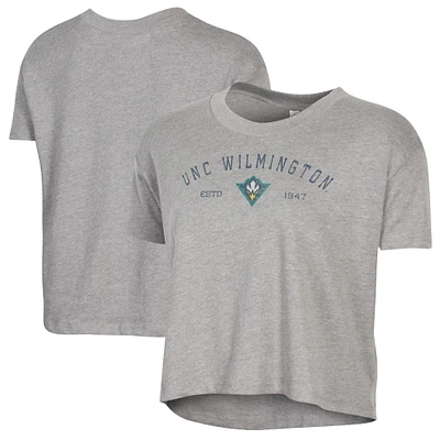Women's Alternative Apparel Gray UNC Wilmington Seahawks Retro Jersey Headliner Cropped T-Shirt