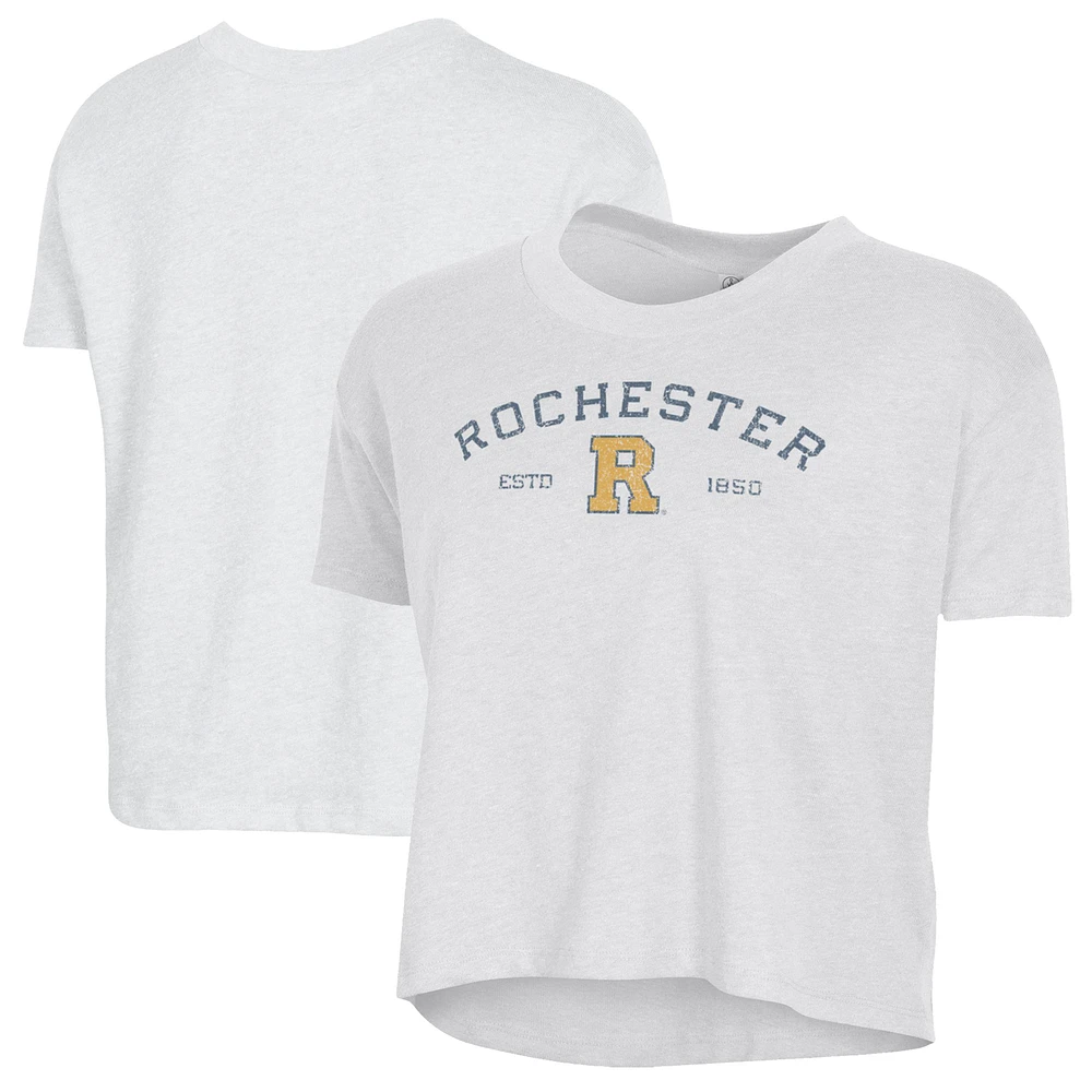 Women's Alternative Apparel White Rochester Yellow Jackets Retro Jersey Headliner Cropped T-Shirt