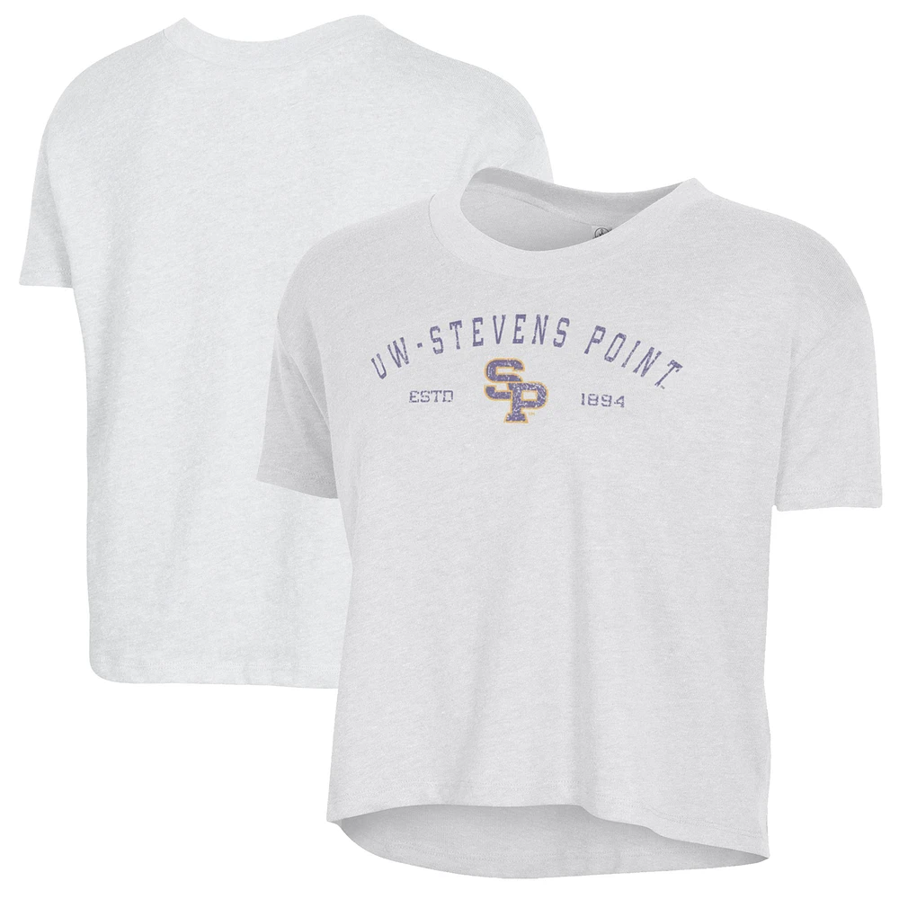Women's Alternative Apparel White Wisconsin-Stevens Point Pointers Retro Jersey Headliner Cropped T-Shirt