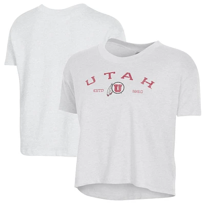 Women's Alternative Apparel White Utah Utes Retro Jersey Headliner Cropped T-Shirt