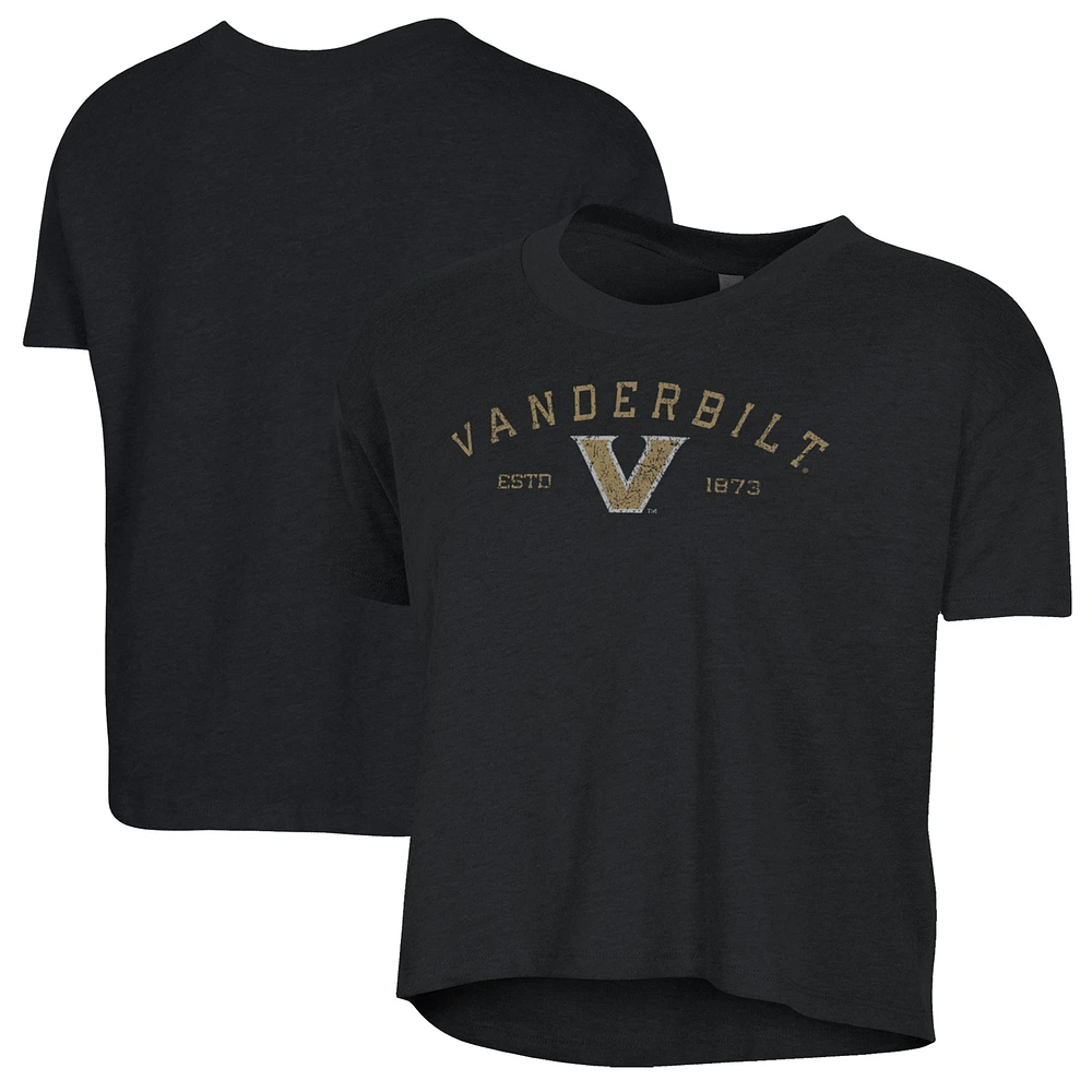 Women's Alternative Apparel Black Vanderbilt Commodores Retro Jersey Headliner Cropped T-Shirt