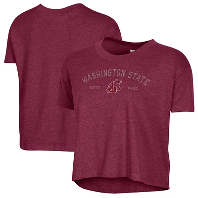 Women's Alternative Apparel Crimson Washington State Cougars Retro Jersey Headliner Cropped T-Shirt