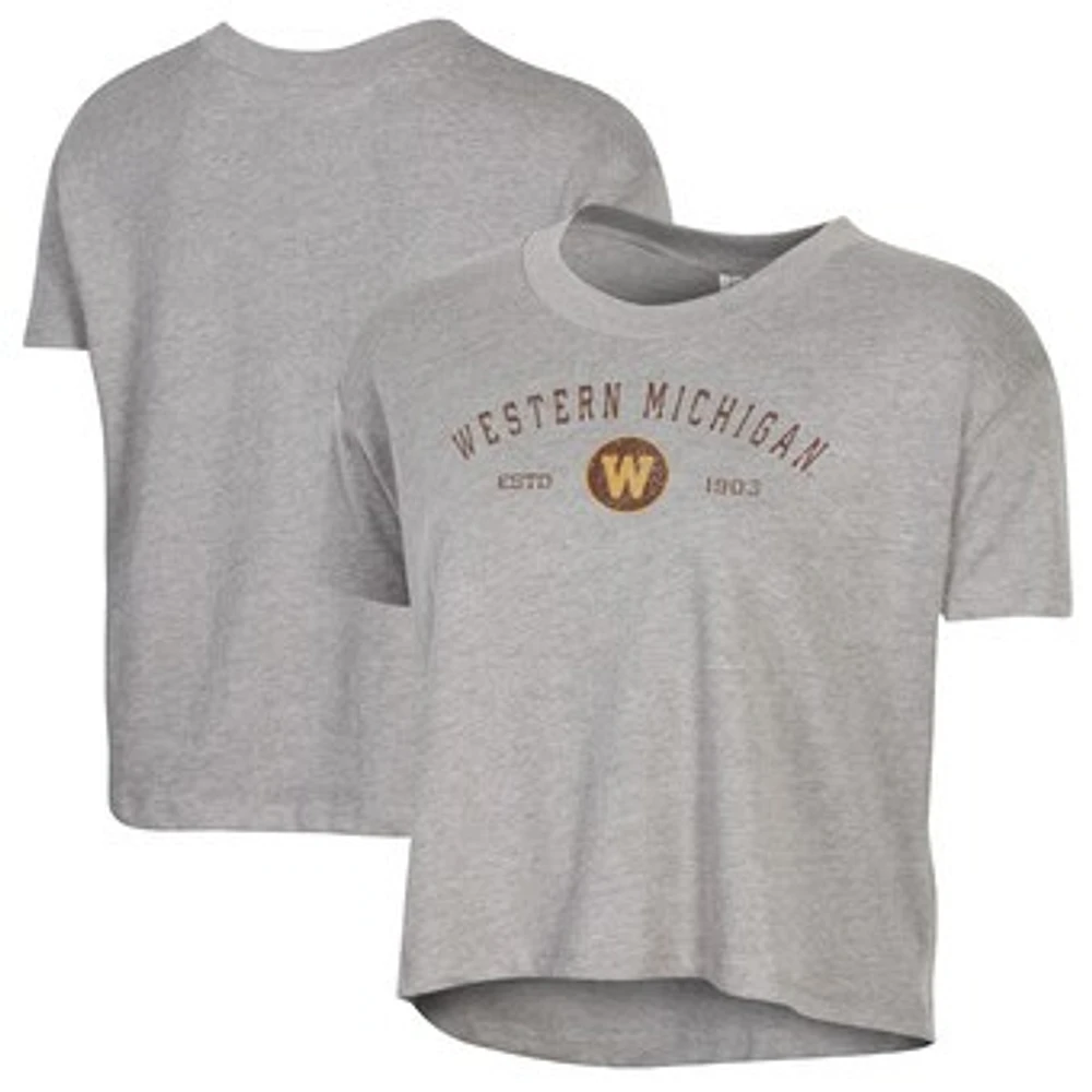 Women's Alternative Apparel Gray Western Michigan Broncos Retro Jersey Headliner Cropped T-Shirt