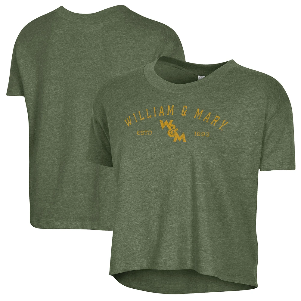 Women's Alternative Apparel Green William & Mary Tribe Retro Jersey Headliner Cropped T-Shirt