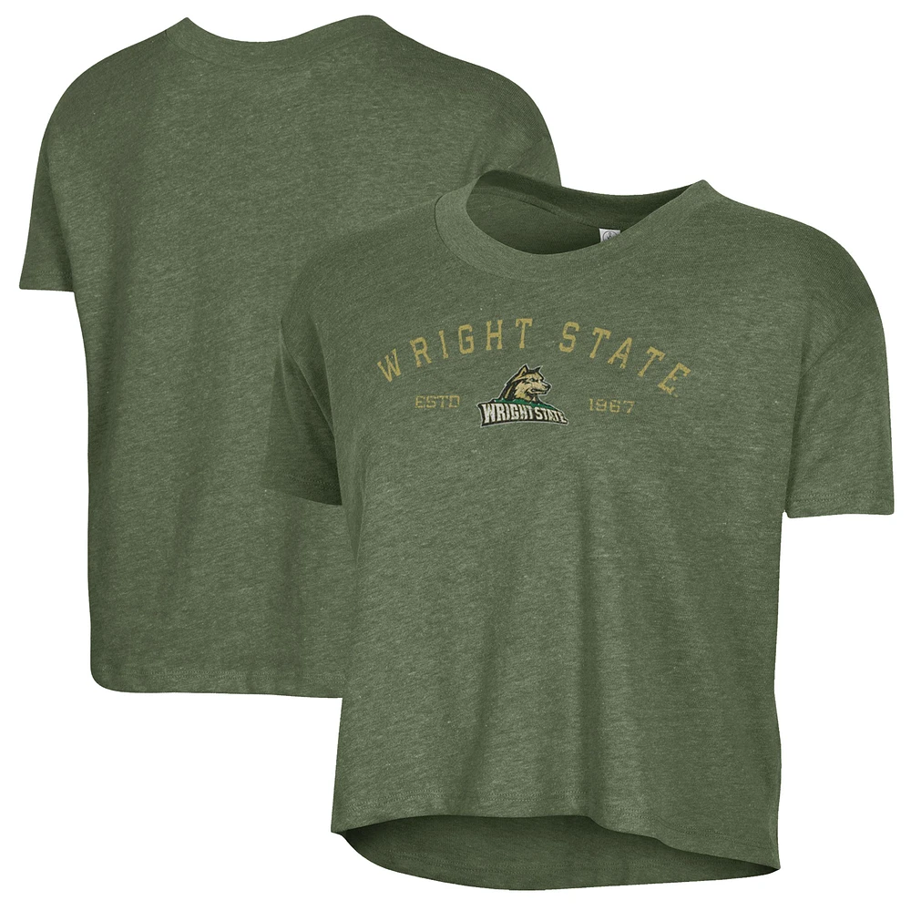Women's Alternative Apparel Green Wright State Raiders Retro Jersey Headliner Cropped T-Shirt
