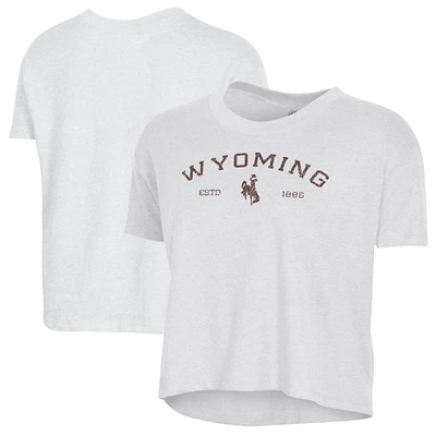 Women's Alternative Apparel White Wyoming Cowboys Retro Jersey Headliner Cropped T-Shirt
