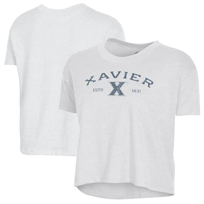Women's Alternative Apparel White Xavier Musketeers Retro Jersey Headliner Cropped T-Shirt