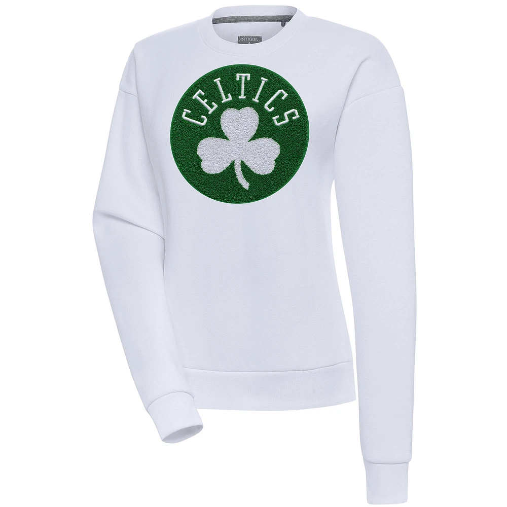 Women's Antigua Boston Celtics Victory Crewneck Pullover Sweatshirt