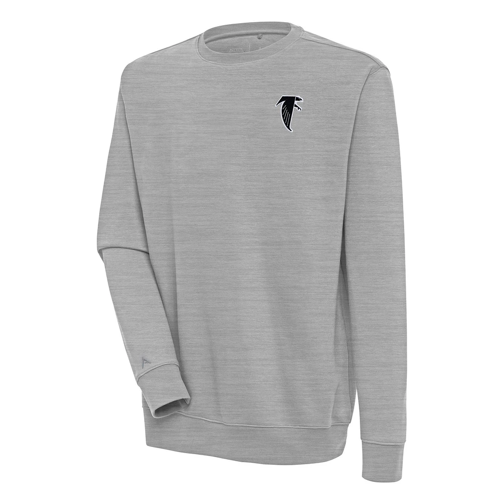 Men's Antigua Heather Gray Atlanta Falcons Throwback Logo Victory Pullover Sweatshirt