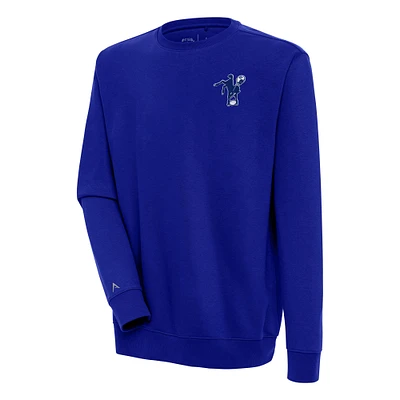 Men's Antigua Royal Indianapolis Colts Throwback Logo Victory Pullover Sweatshirt