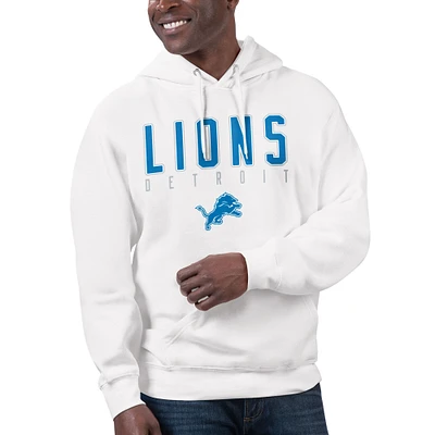 Unisex Starter White Detroit Lions Word Graphic Pullover Hoodie