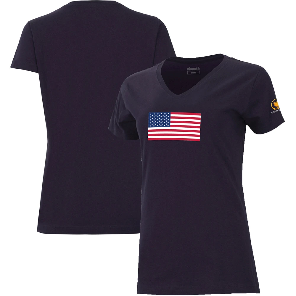 Women's Ahead Navy Presidents Cup Team USA Vista V-Neck T-Shirt