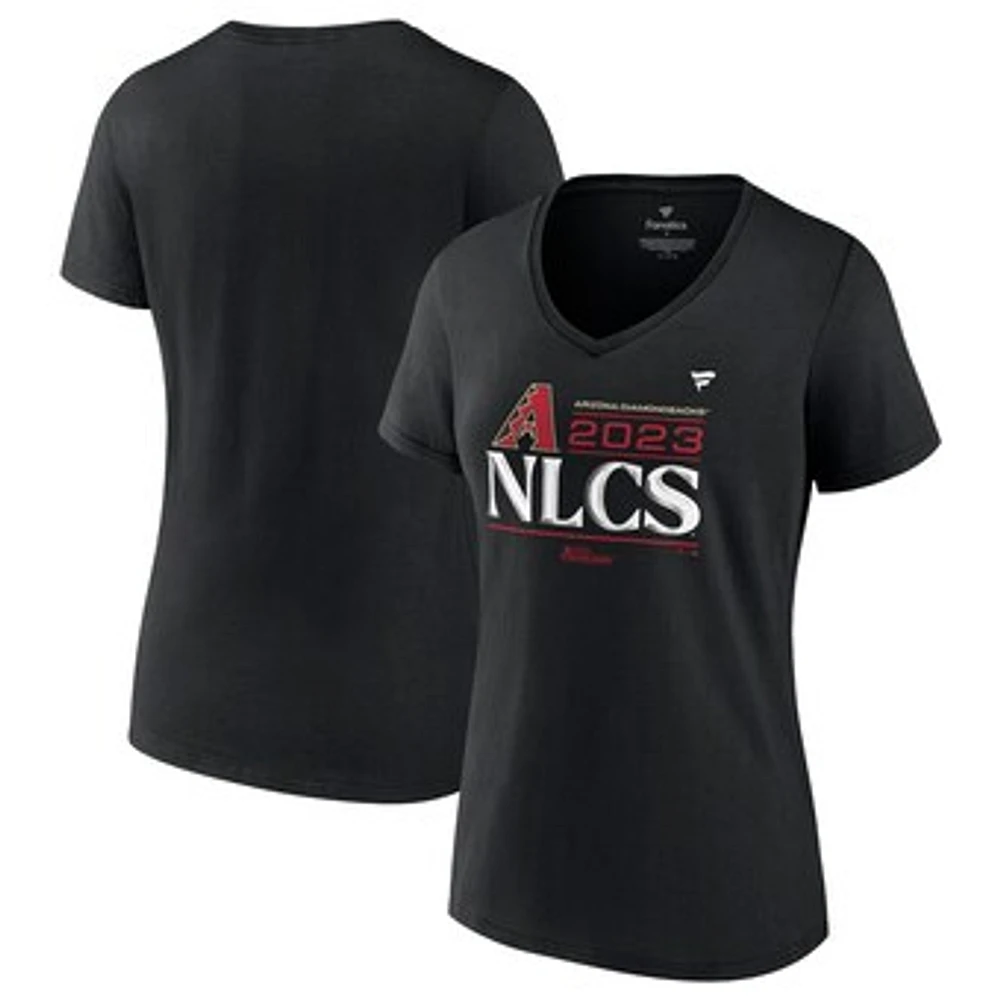 Women's Fanatics Black Arizona Diamondbacks 2023 Division Series Winner Locker Room V-Neck T-Shirt