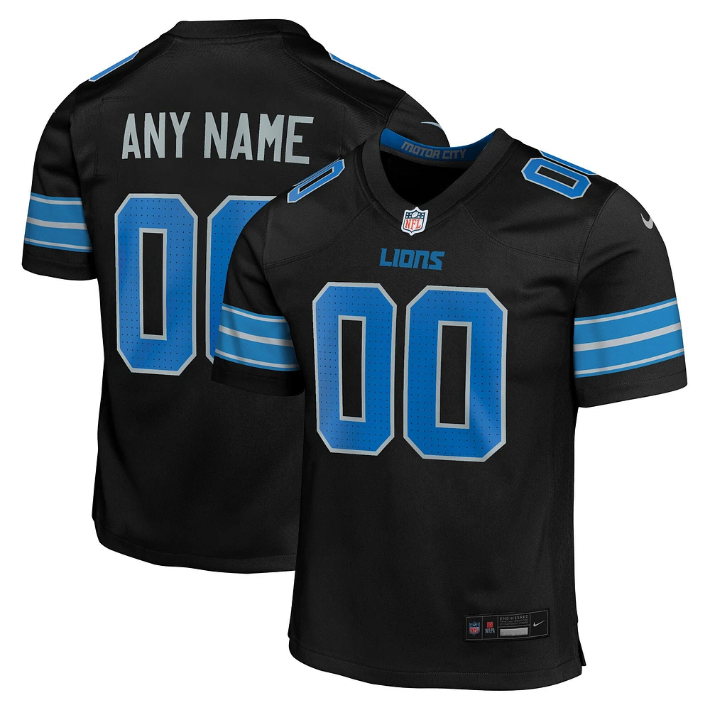 Youth Nike Black Detroit Lions Alternate Custom Game Jersey