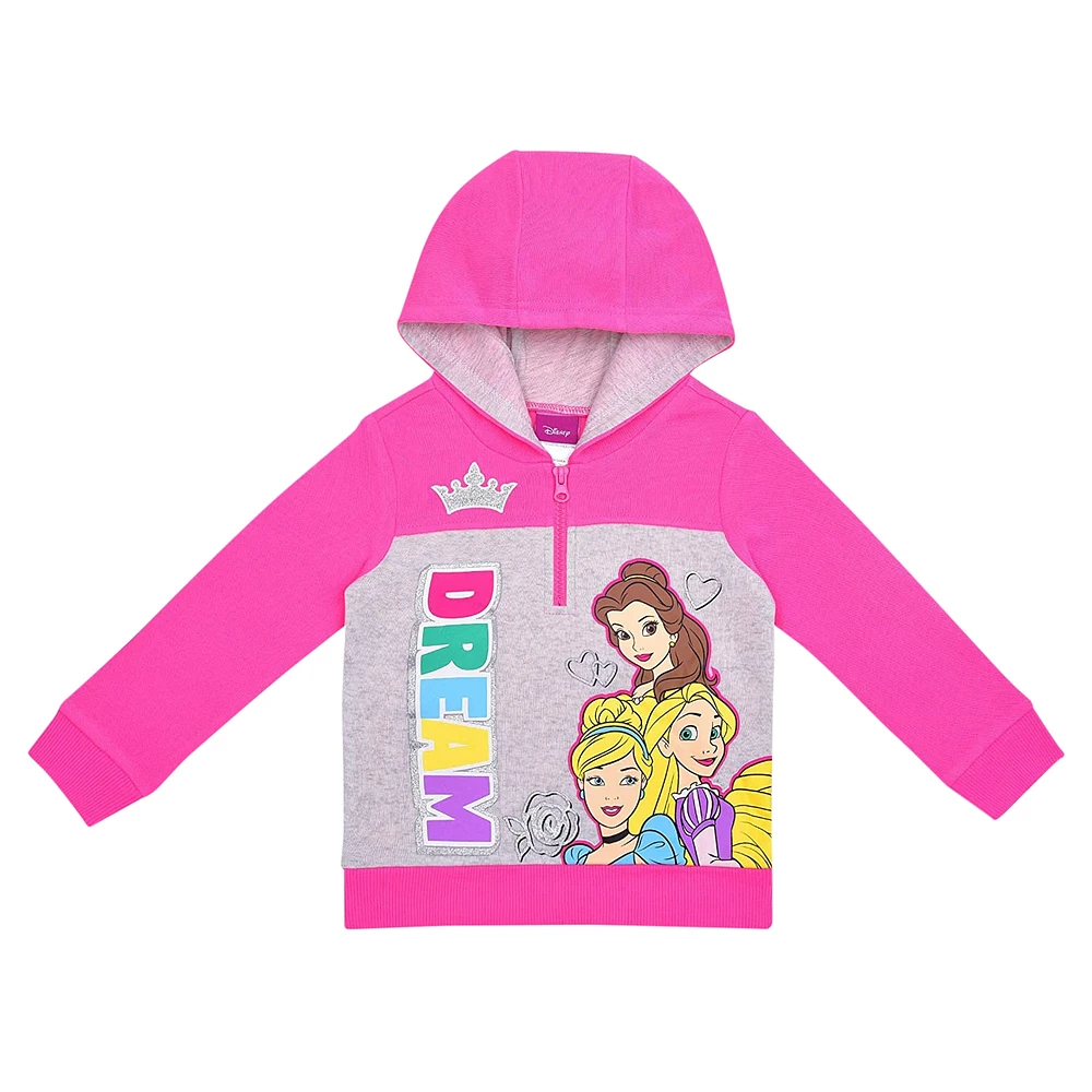 Toddler Pink Disney Princess Graphic Half-Zip Hoodie