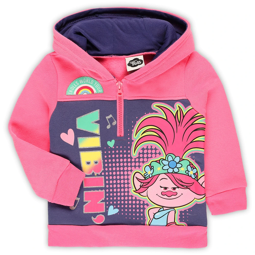 Toddler Pink Trolls Graphic Half-Zip Hoodie