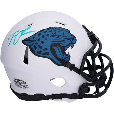 Trevor Lawrence Jacksonville Jaguars Autographed Riddell Lunar Eclipse Speed Mini Helmet - Signed in Teal Ink