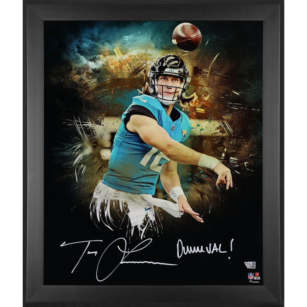 Trevor Lawrence Jacksonville Jaguars Autographed Framed 20" x 24" In Focus Photograph with "Duuuval!" Inscription