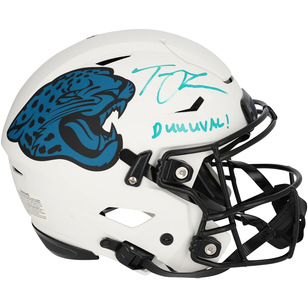 Trevor Lawrence Jacksonville Jaguars Autographed Riddell Lunar Eclipse Speed Flex Authentic Helmet with "Duuuval!" Inscription - Limited Edition of 16