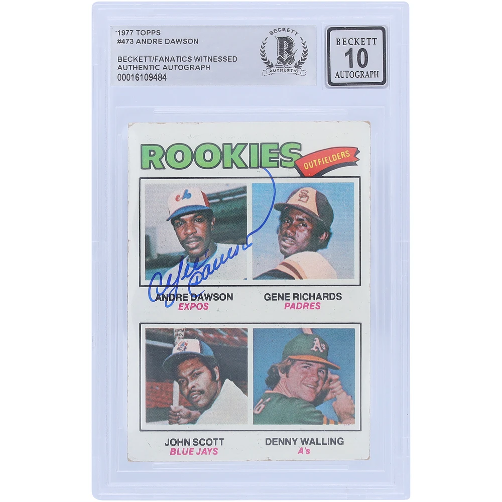 Andre Dawson Montreal Expos Autographed 1977 Topps Series 2 #473 Beckett Fanatics Witnessed Authenticated Rookie Card