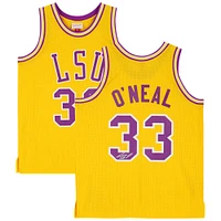 Shaquille O'Neal LSU Tigers Autographed Gold Mitchell & Ness 1990 Home Swingman Jersey