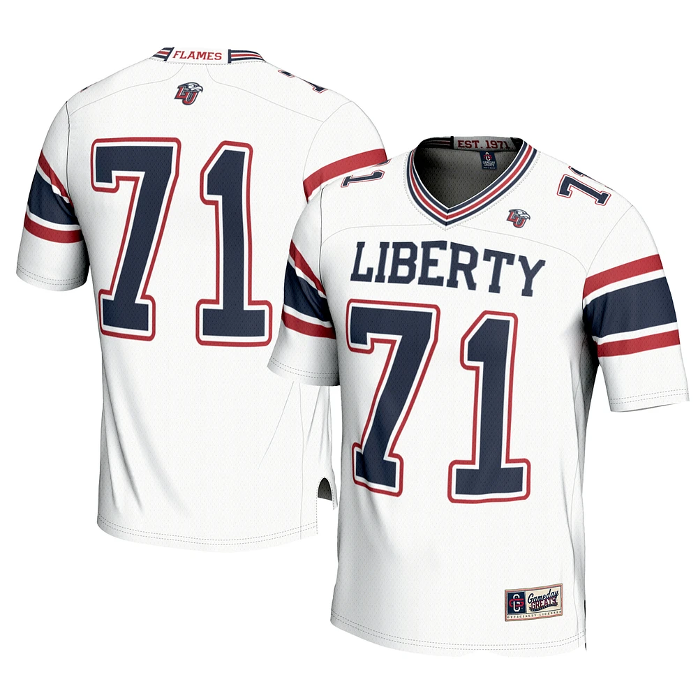 Youth GameDay Greats #71 White Liberty Flames Football Jersey