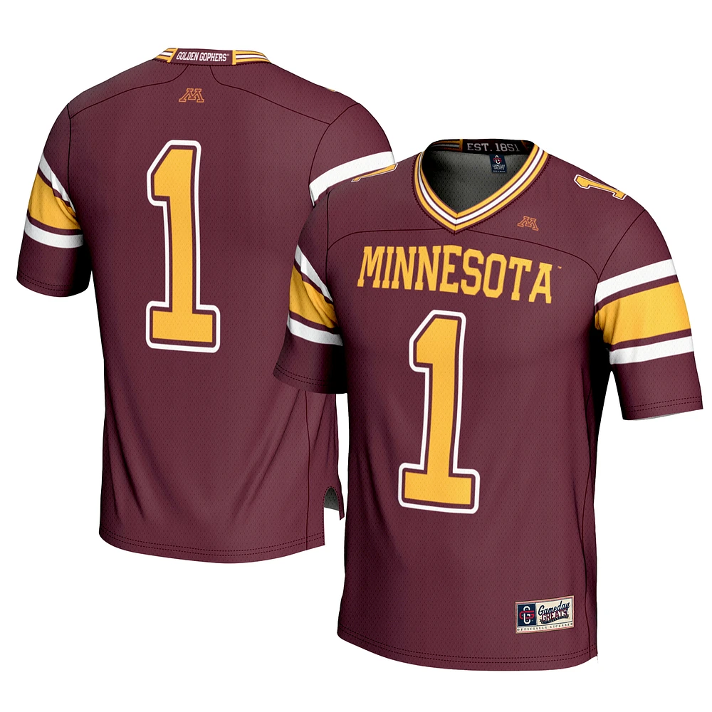 Men's GameDay Greats #1 Maroon Minnesota Golden Gophers Football Jersey