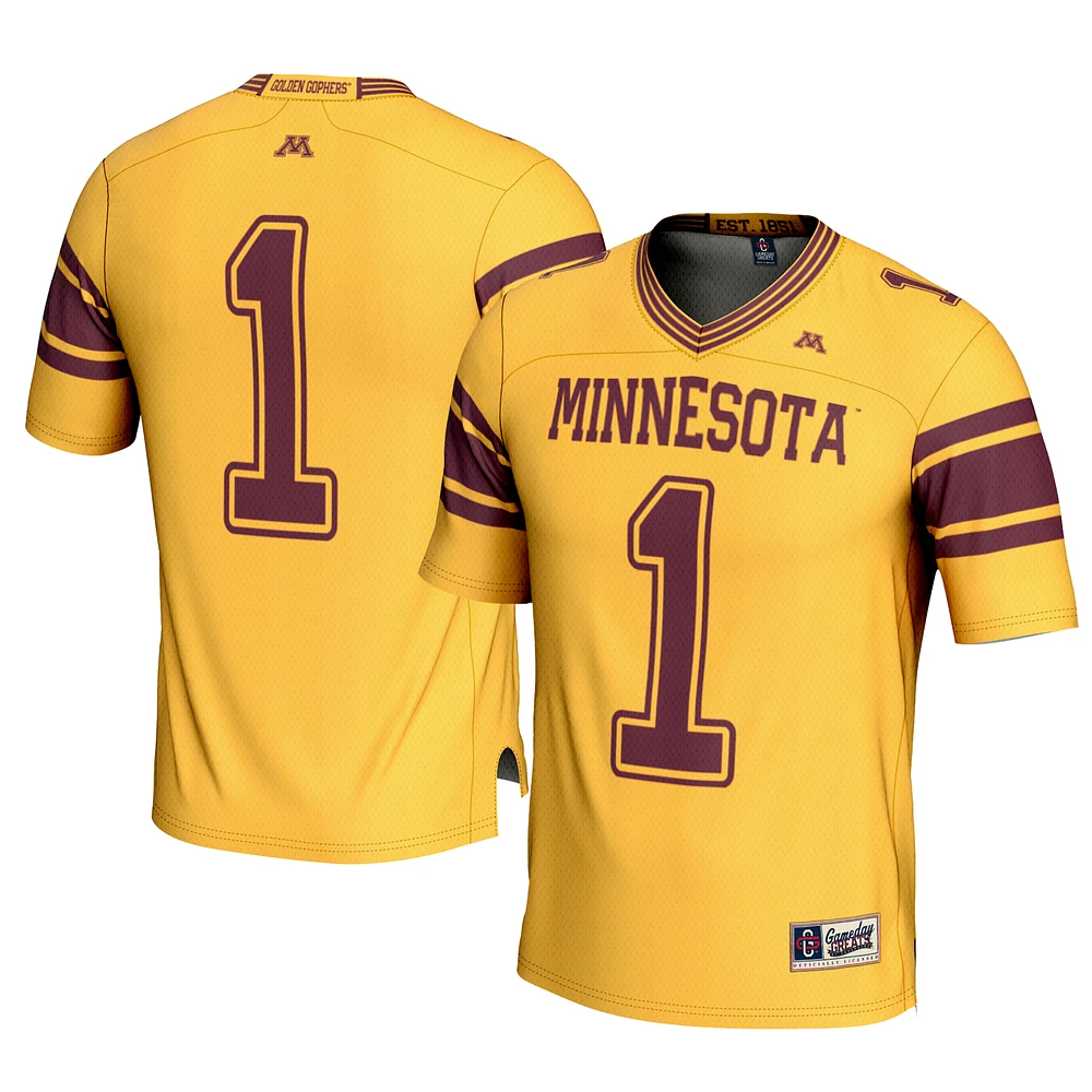 Men's GameDay Greats #1 Gold Minnesota Golden Gophers Football Jersey