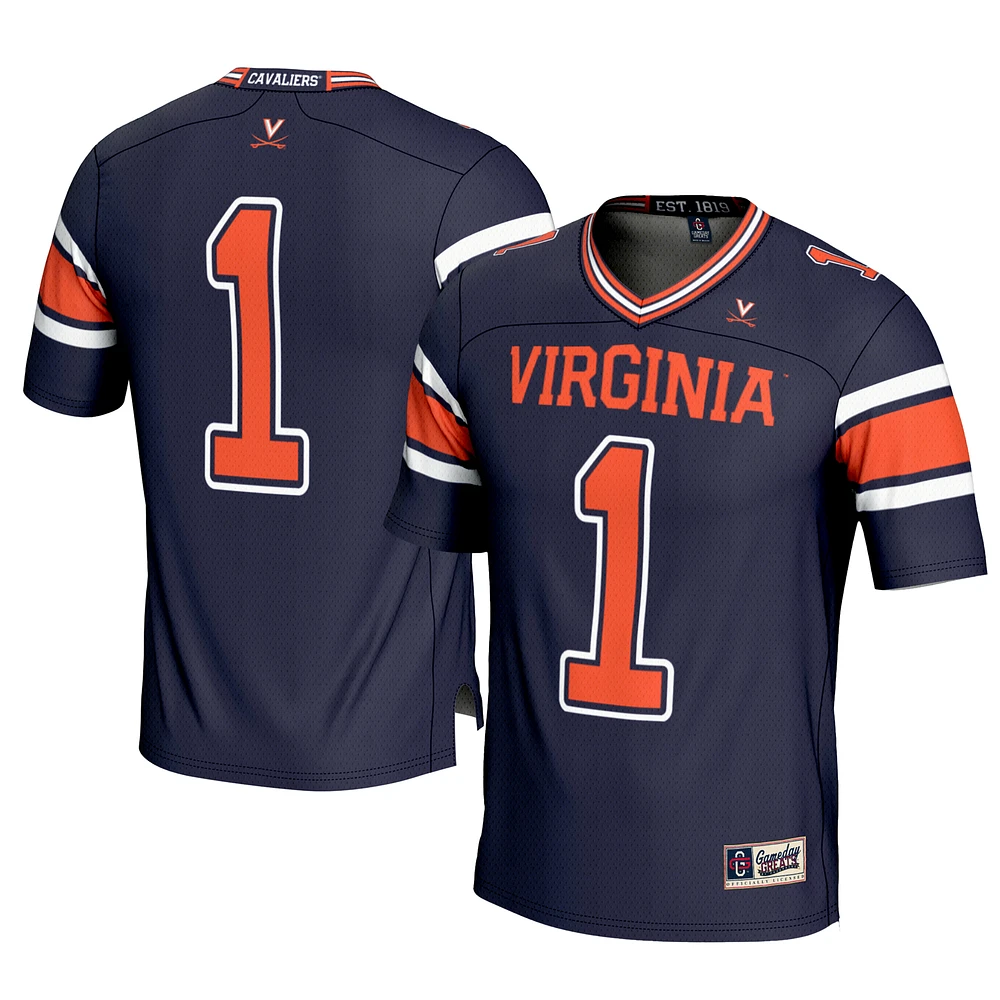 Men's GameDay Greats #1 Navy Virginia Cavaliers Football Jersey