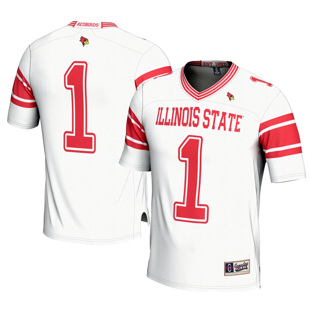 Men's GameDay Greats #1 White Illinois State Redbirds Football Jersey