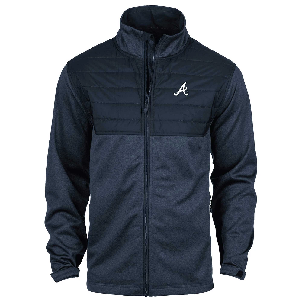 Men's Dunbrooke Heather Navy Atlanta Braves Explorer Full-Zip Jacket