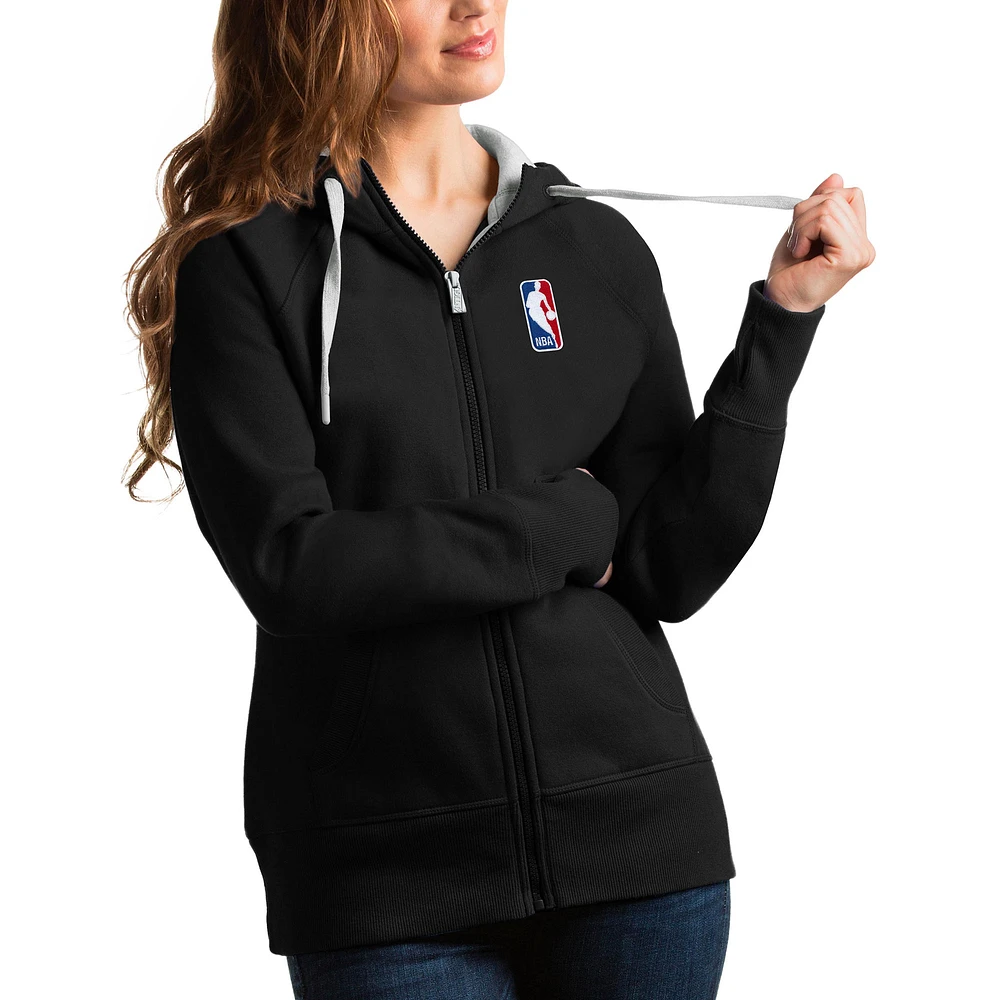 Women's Antigua NBA Logoman Victory Full-Zip Hoodie