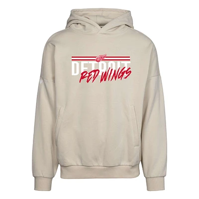 Men's Levelwear Cream Detroit Red Wings Contact Pullover Hoodie