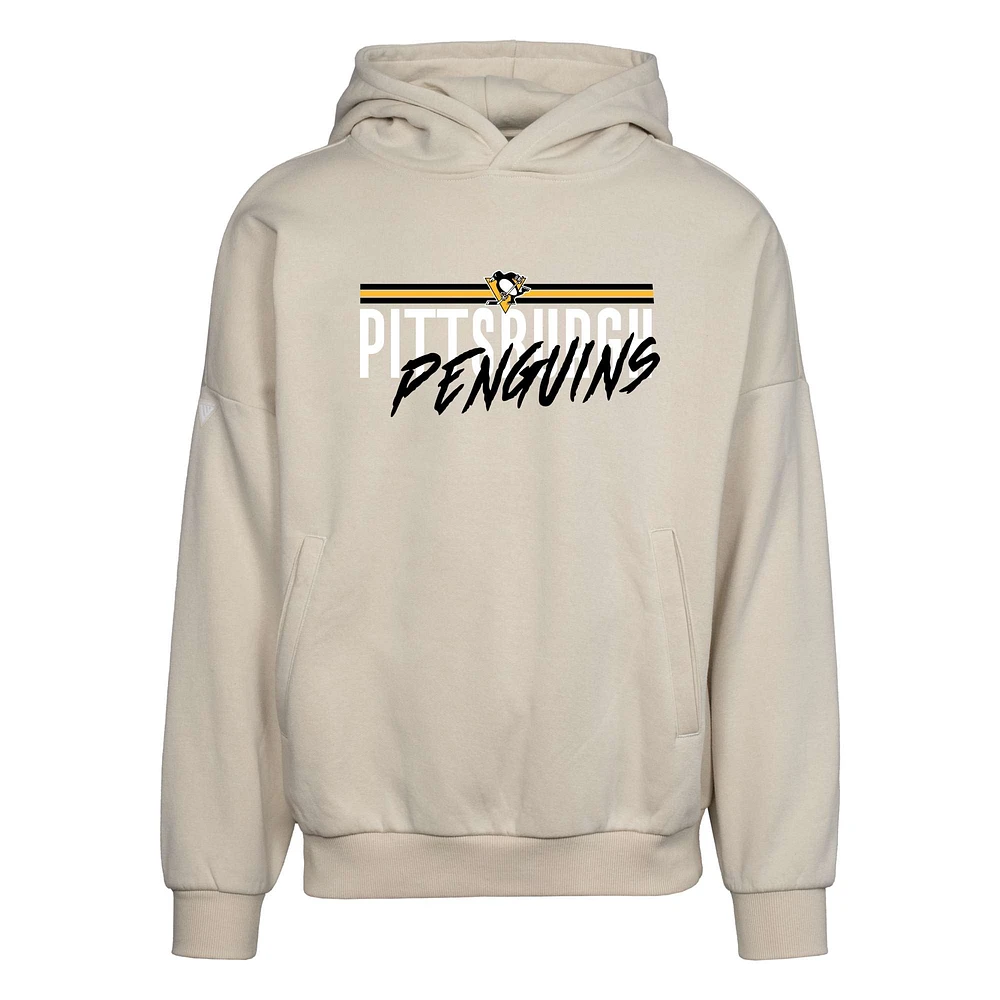Men's Levelwear Cream Pittsburgh Penguins Contact Pullover Hoodie