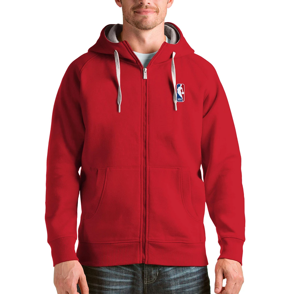 Men's Antigua Red NBA Victory Full-Zip Jacket